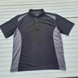 Grand Slam Polo Golf Shirt Airflow Short Sleeve Logo Gray Black Mens XL
